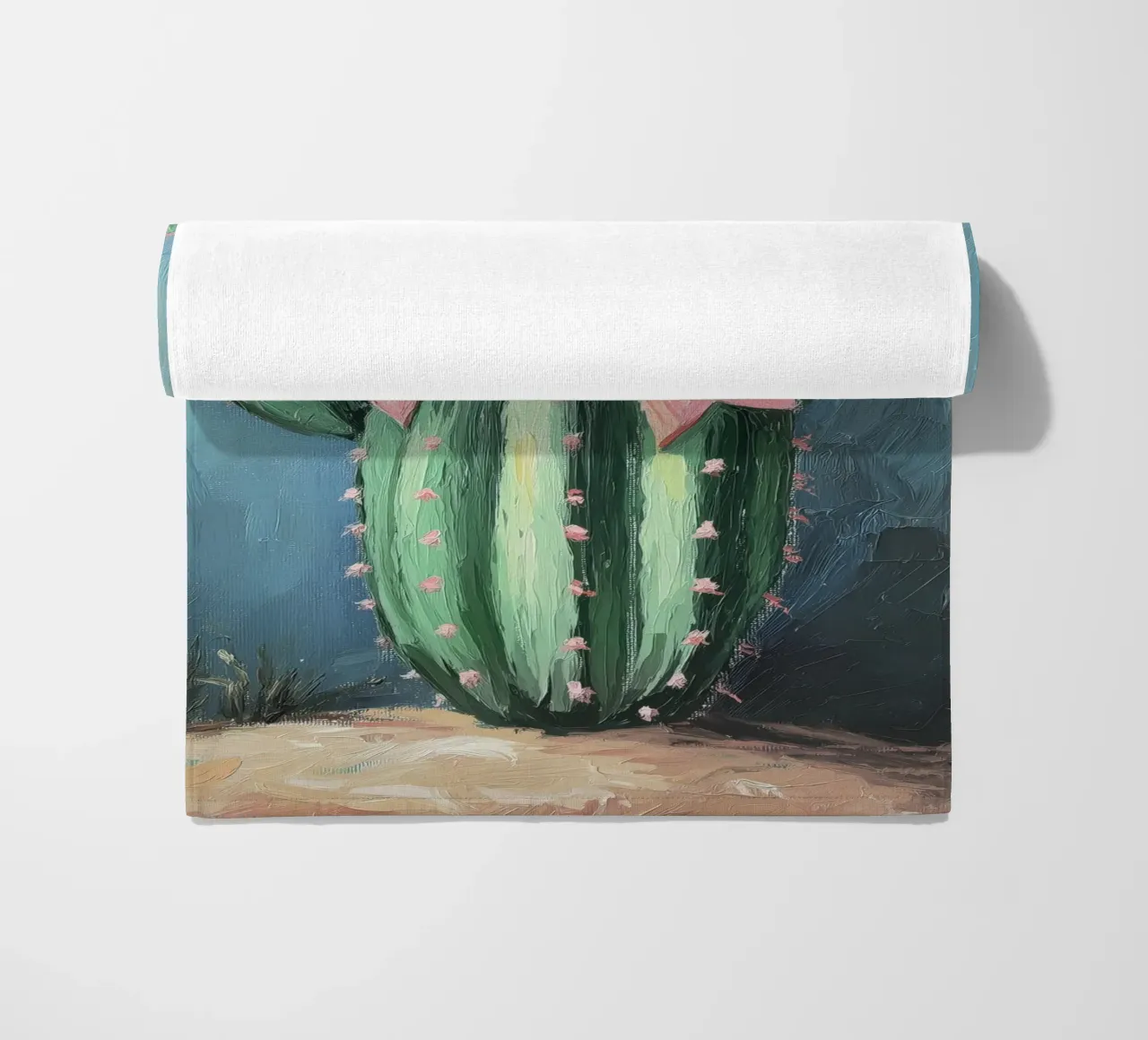 Cactus rosa Bow Boho Botanical Tropical Succulent Greenery telo mare da Gentle Echoes Art