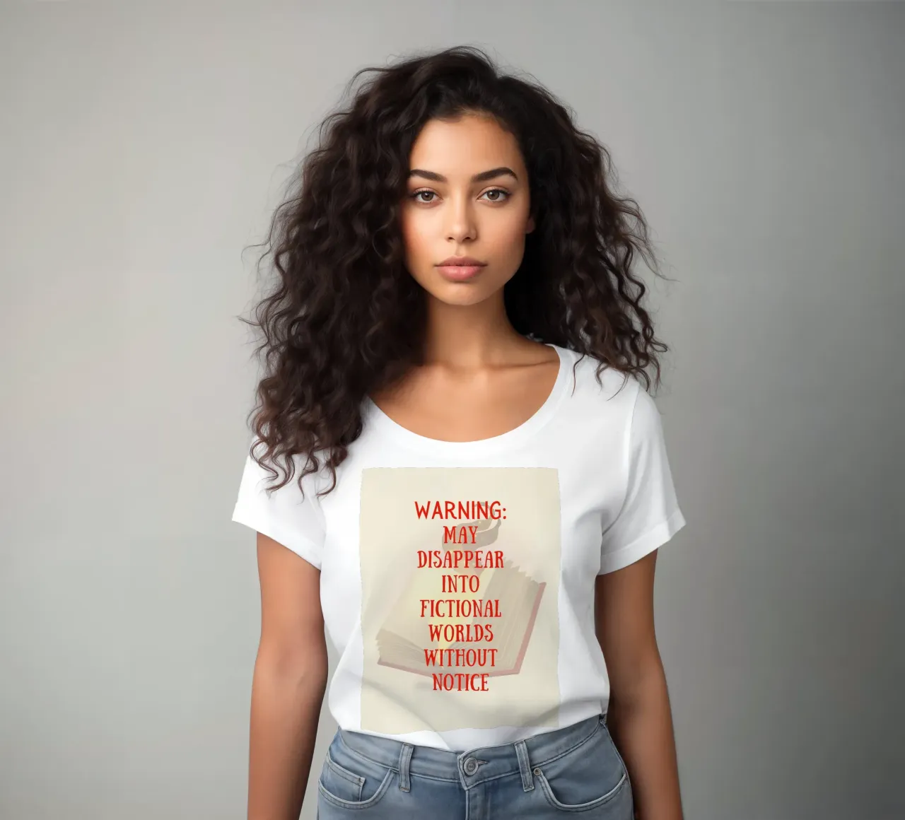WARNING: MAY DISAPPEAR INTO FICTIONAL WORLDS WITHOUT NOTICE t-shirt da donna da FABOArt