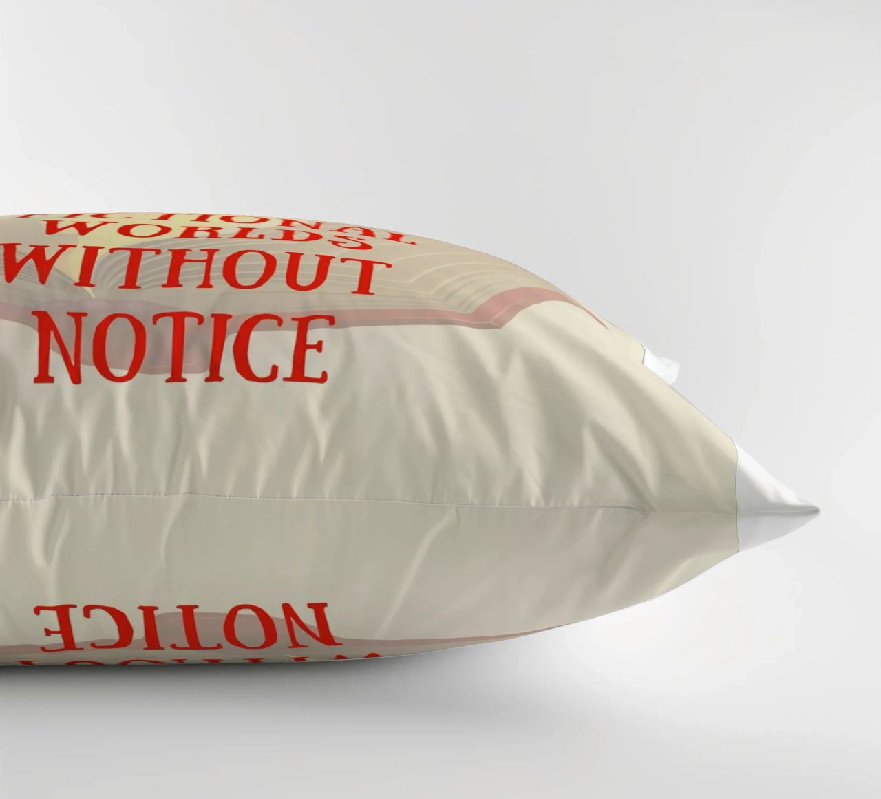 WARNING: MAY DISAPPEAR INTO FICTIONAL WORLDS WITHOUT NOTICE cuscino da FABOArt