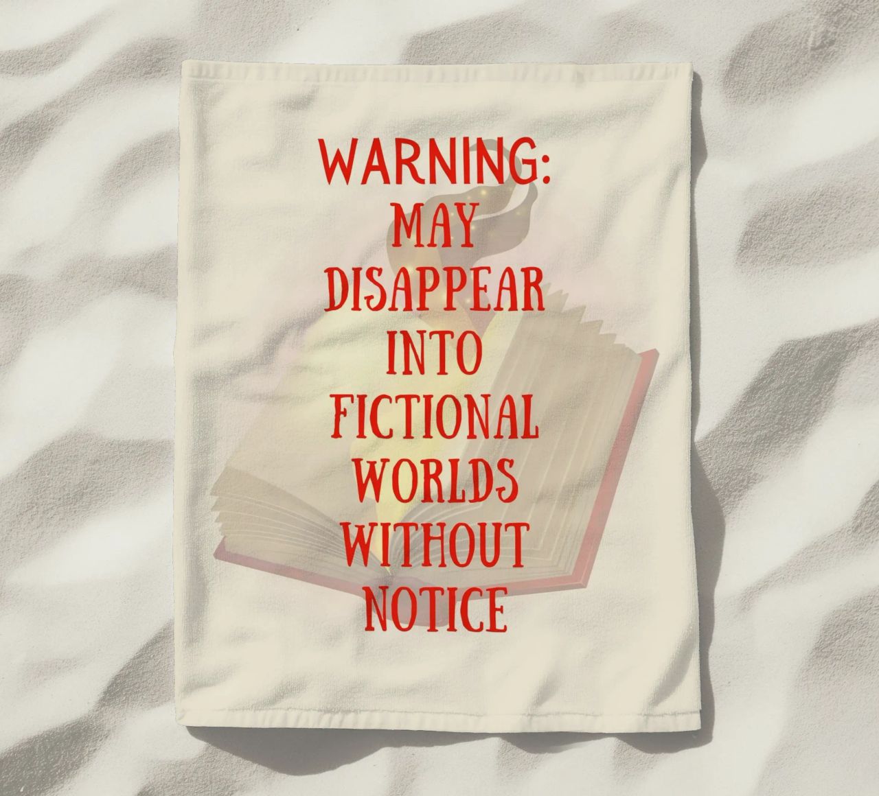 WARNING: MAY DISAPPEAR INTO FICTIONAL WORLDS WITHOUT NOTICE telo mare da FABOArt