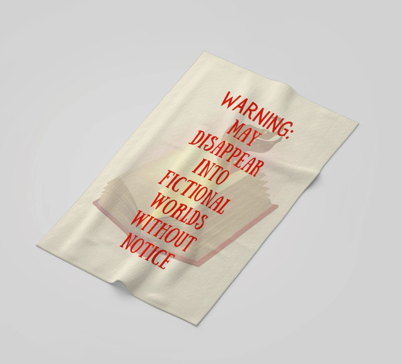 WARNING: MAY DISAPPEAR INTO FICTIONAL WORLDS WITHOUT NOTICE telo mare da FABOArt