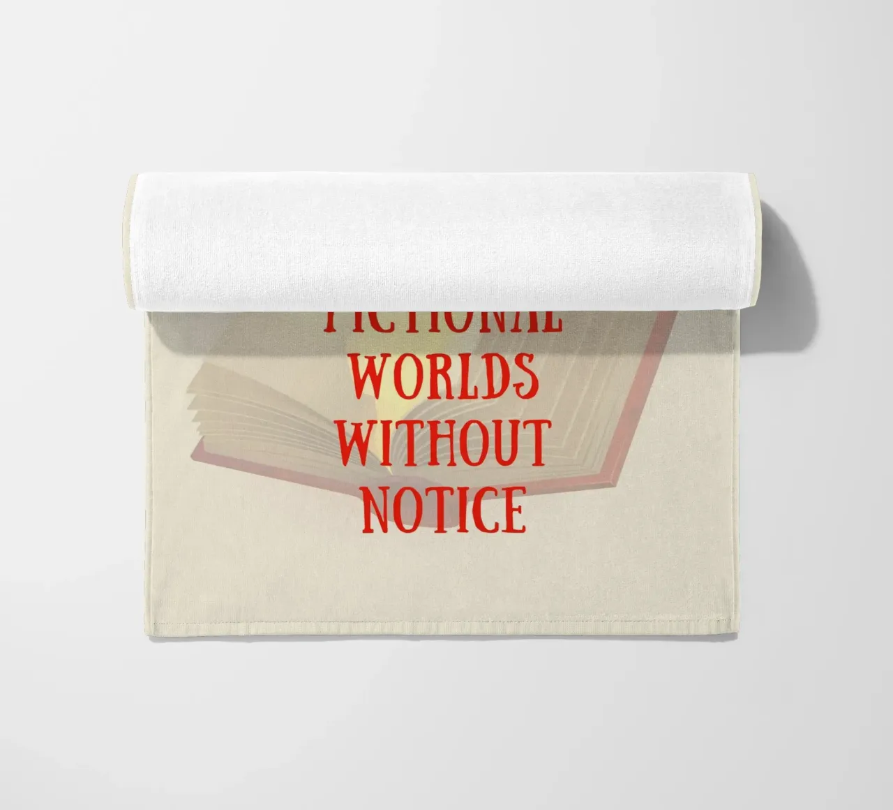 WARNING: MAY DISAPPEAR INTO FICTIONAL WORLDS WITHOUT NOTICE Strandtuch von FABOArt