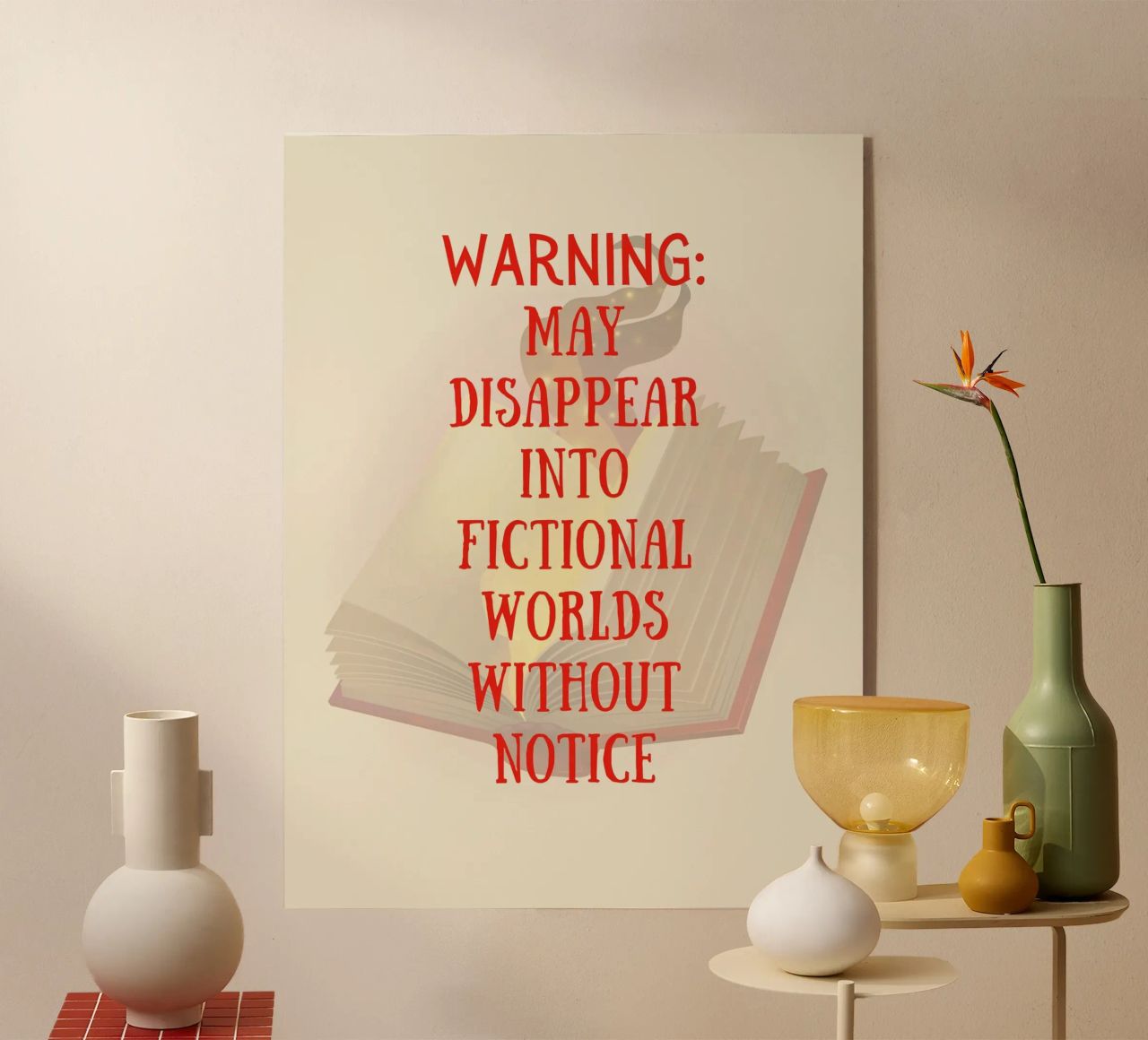 WARNING: MAY DISAPPEAR INTO FICTIONAL WORLDS WITHOUT NOTICE plexiglass da FABOArt