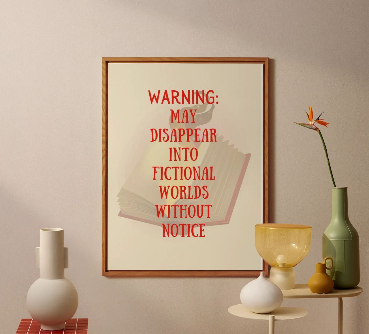 WARNING: MAY DISAPPEAR INTO FICTIONAL WORLDS WITHOUT NOTICE alluminio dibond da FABOArt