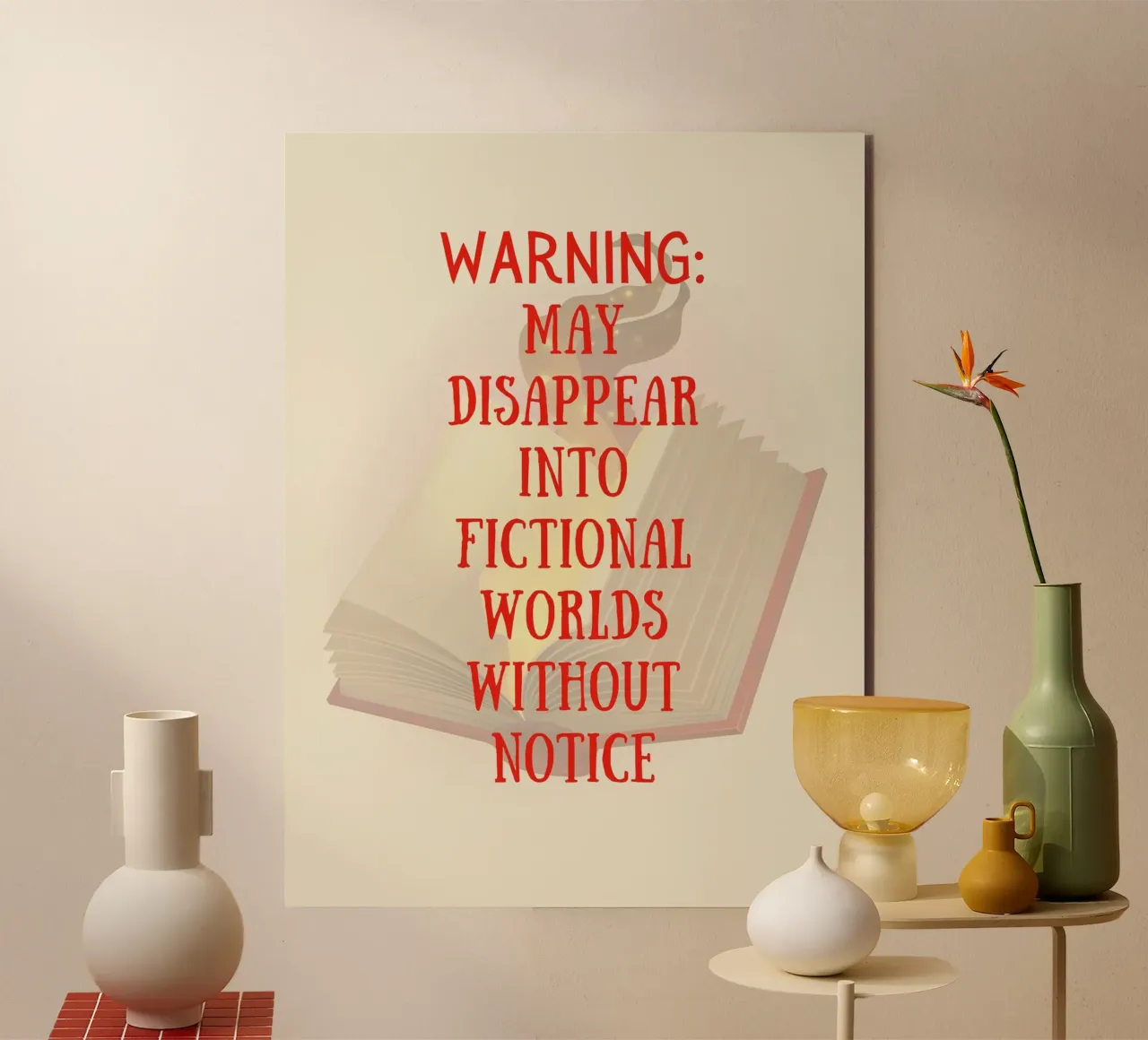 WARNING: MAY DISAPPEAR INTO FICTIONAL WORLDS WITHOUT NOTICE pannello forex da FABOArt