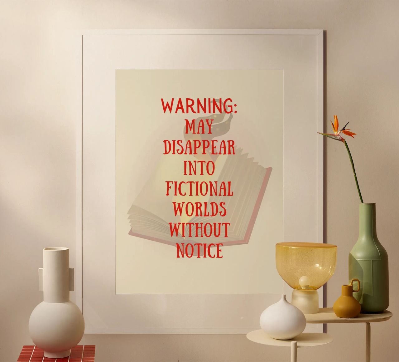 WARNING: MAY DISAPPEAR INTO FICTIONAL WORLDS WITHOUT NOTICE carta hahnemühle da FABOArt