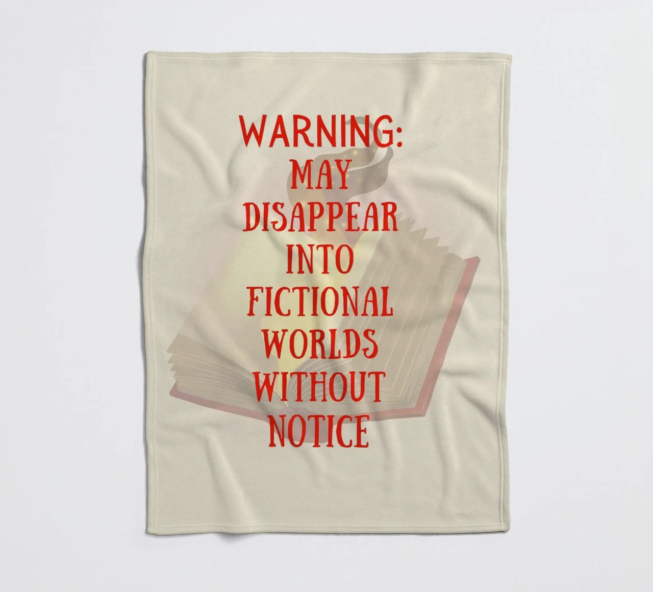 WARNING: MAY DISAPPEAR INTO FICTIONAL WORLDS WITHOUT NOTICE coperta in pile da FABOArt