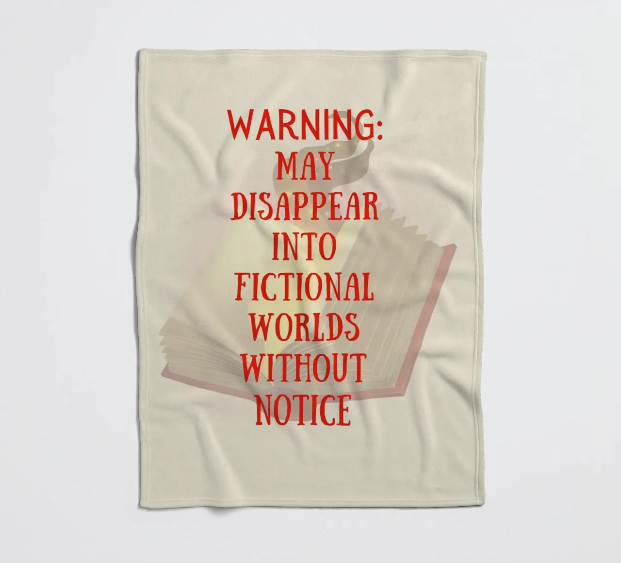 WARNING: MAY DISAPPEAR INTO FICTIONAL WORLDS WITHOUT NOTICE coperta in pile da FABOArt