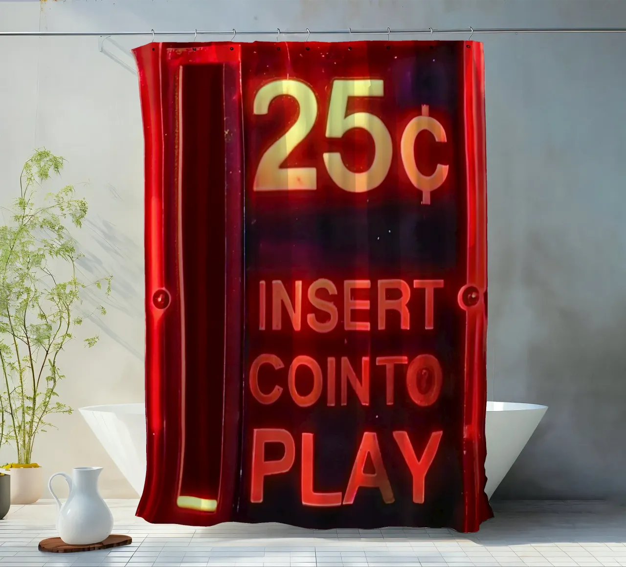 Retro Arcade Vibes shower curtain by CNTRL