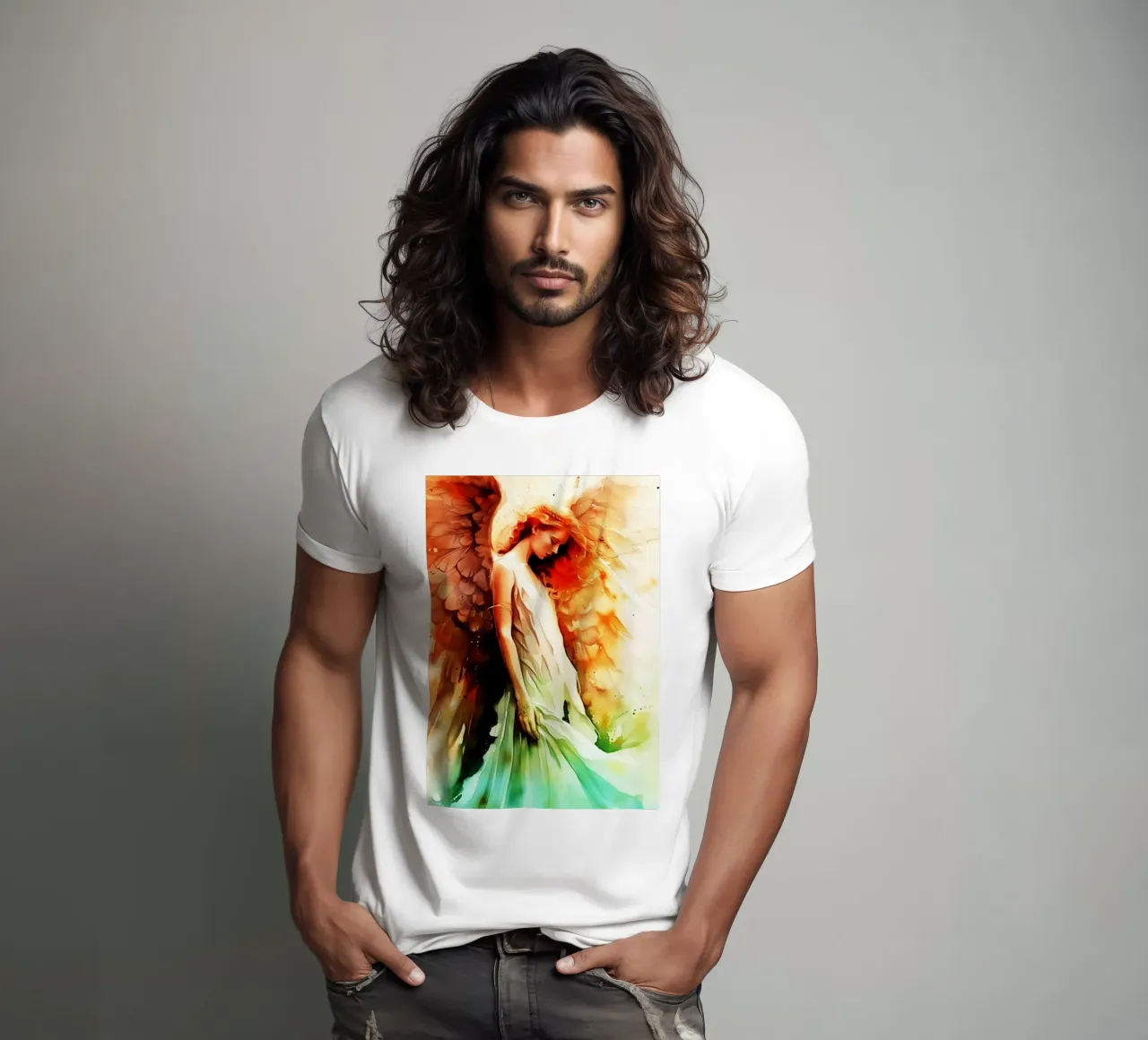 ali d'angelo acquerello t-shirt da kaiyaraiya