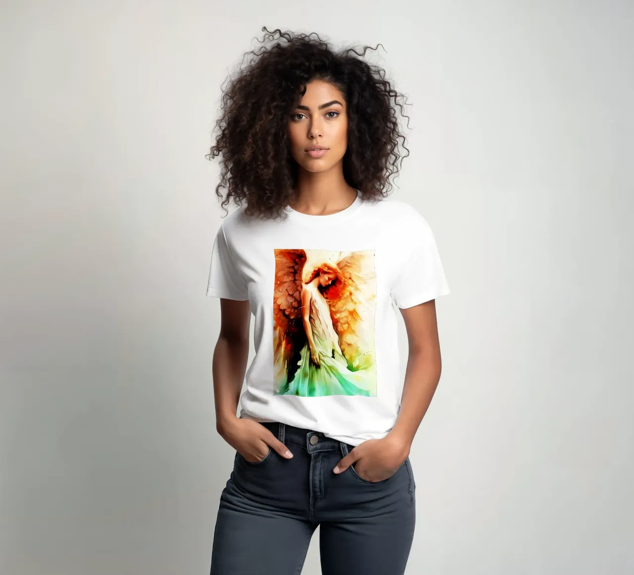 ali d'angelo acquerello t-shirt da kaiyaraiya