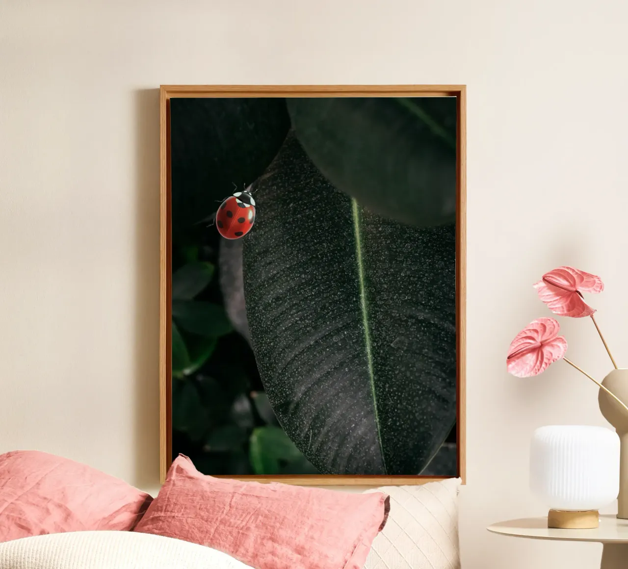 Red ladybug tela con Cornice a cassetta da LisaArtes