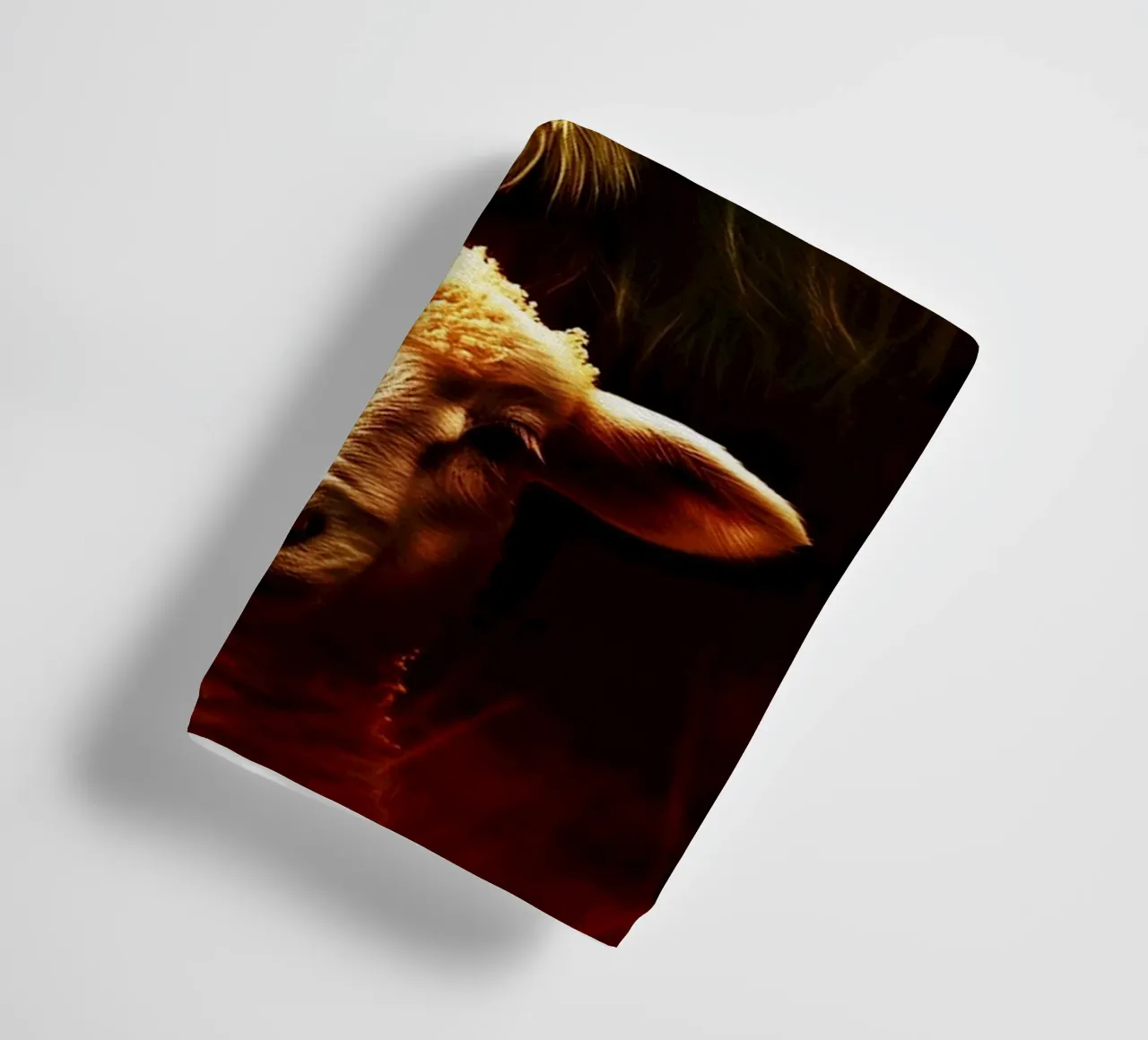 leone e agnello acquerello design asciugamano da bagno da kaiyaraiya
