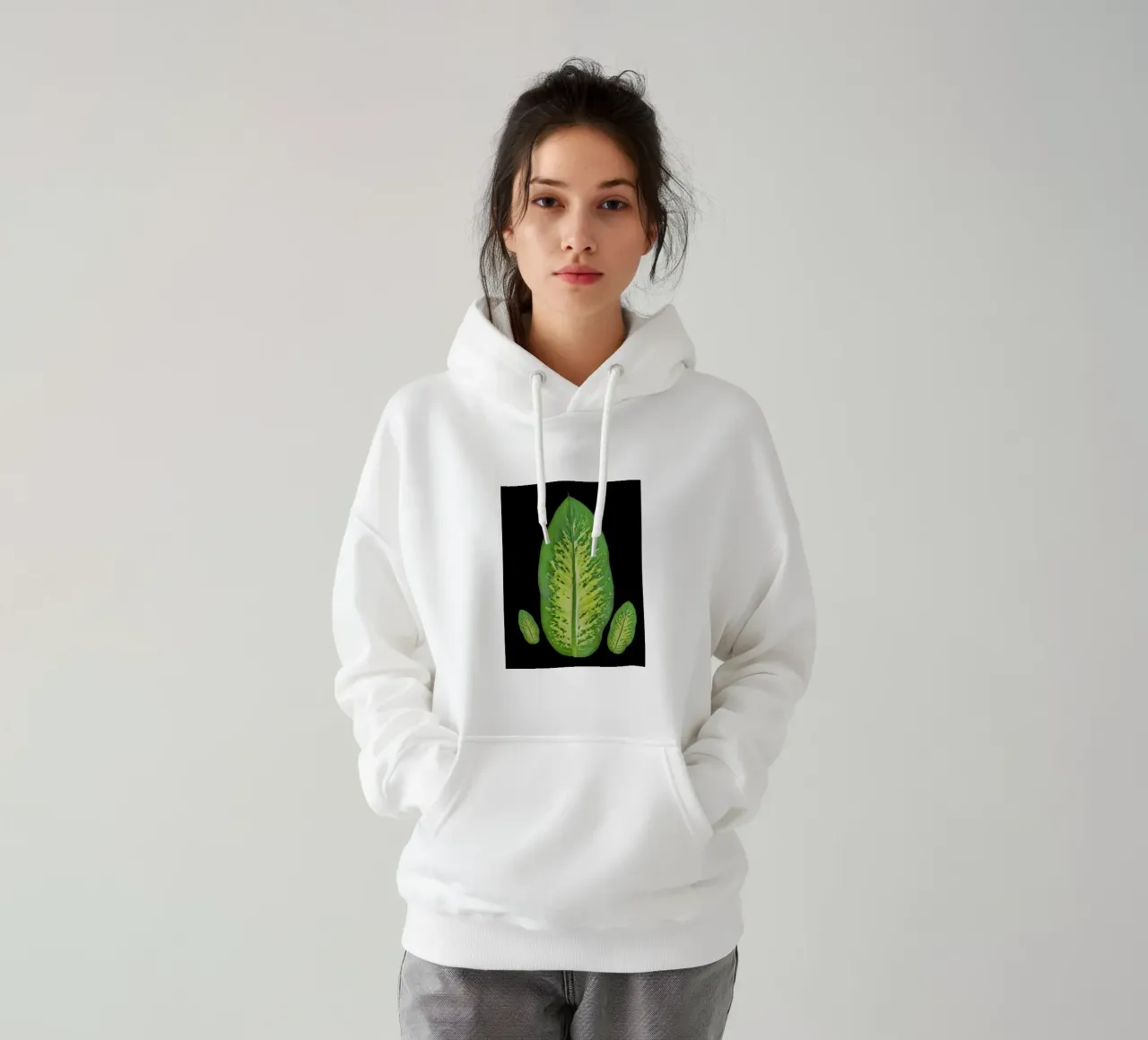 Large green leaf felpa con cappuccio da LisaArtes