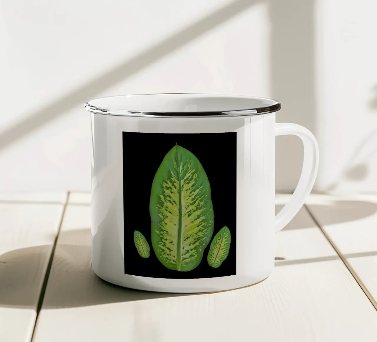 Large green leaf tazza in smalto da LisaArtes