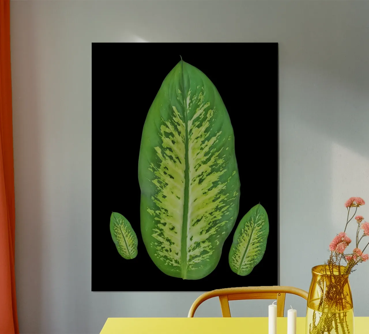 Large green leaf poster con marco de plástico de LisaArtes
