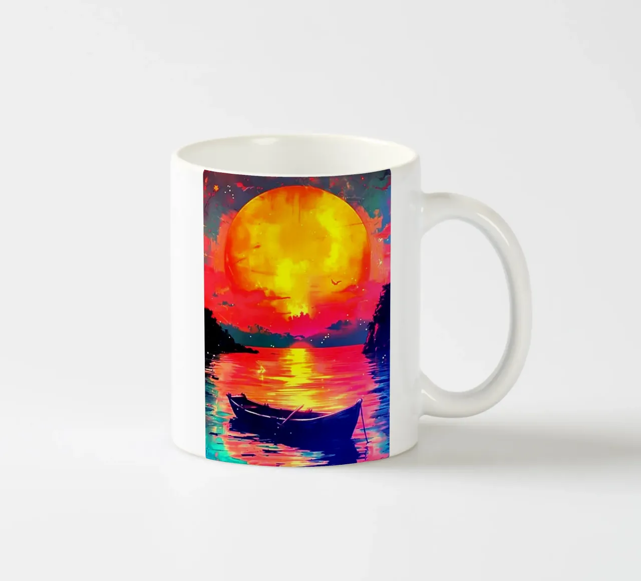 mare tramonto acquerello tazza in ceramica da kaiyaraiya