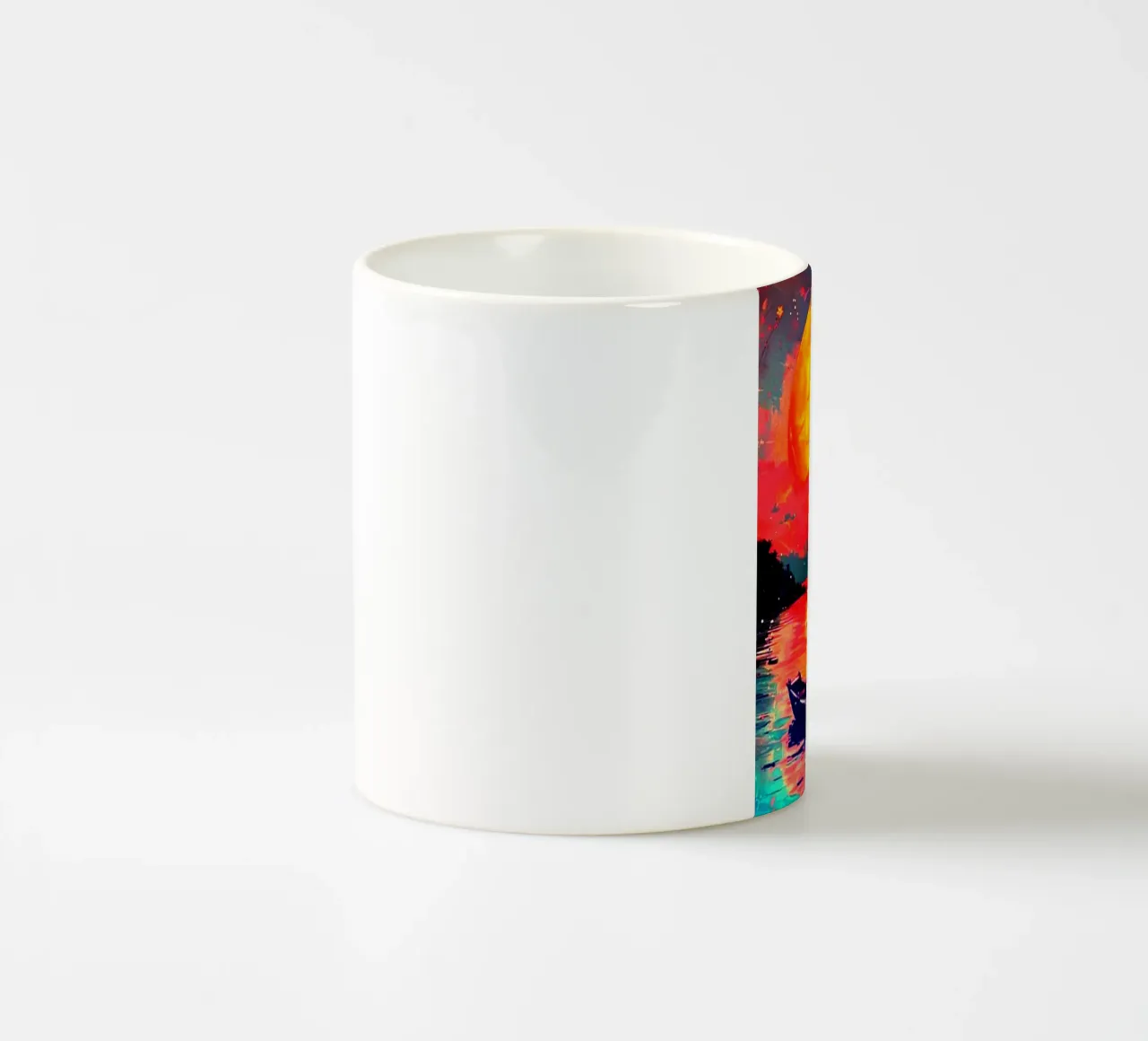 mare tramonto acquerello tazza in ceramica da kaiyaraiya