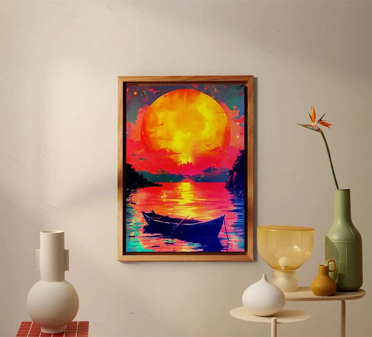 mare tramonto acquerello pannello forex da kaiyaraiya
