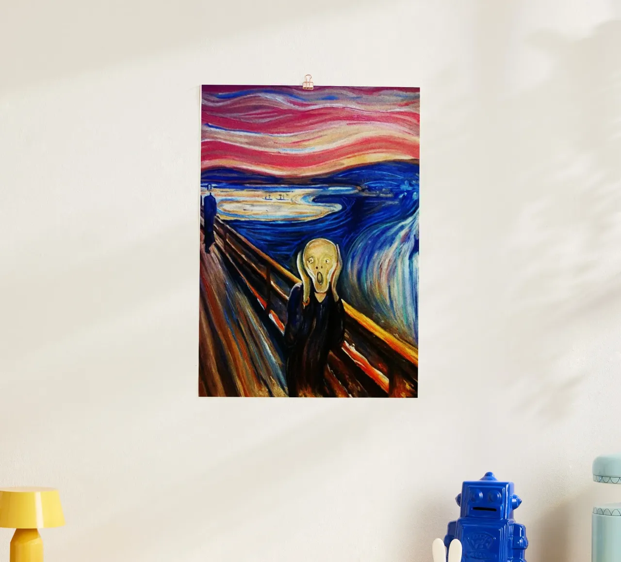 L'urlo acquerello Riproduzione poster con telaio in alluminio da kaiyaraiya