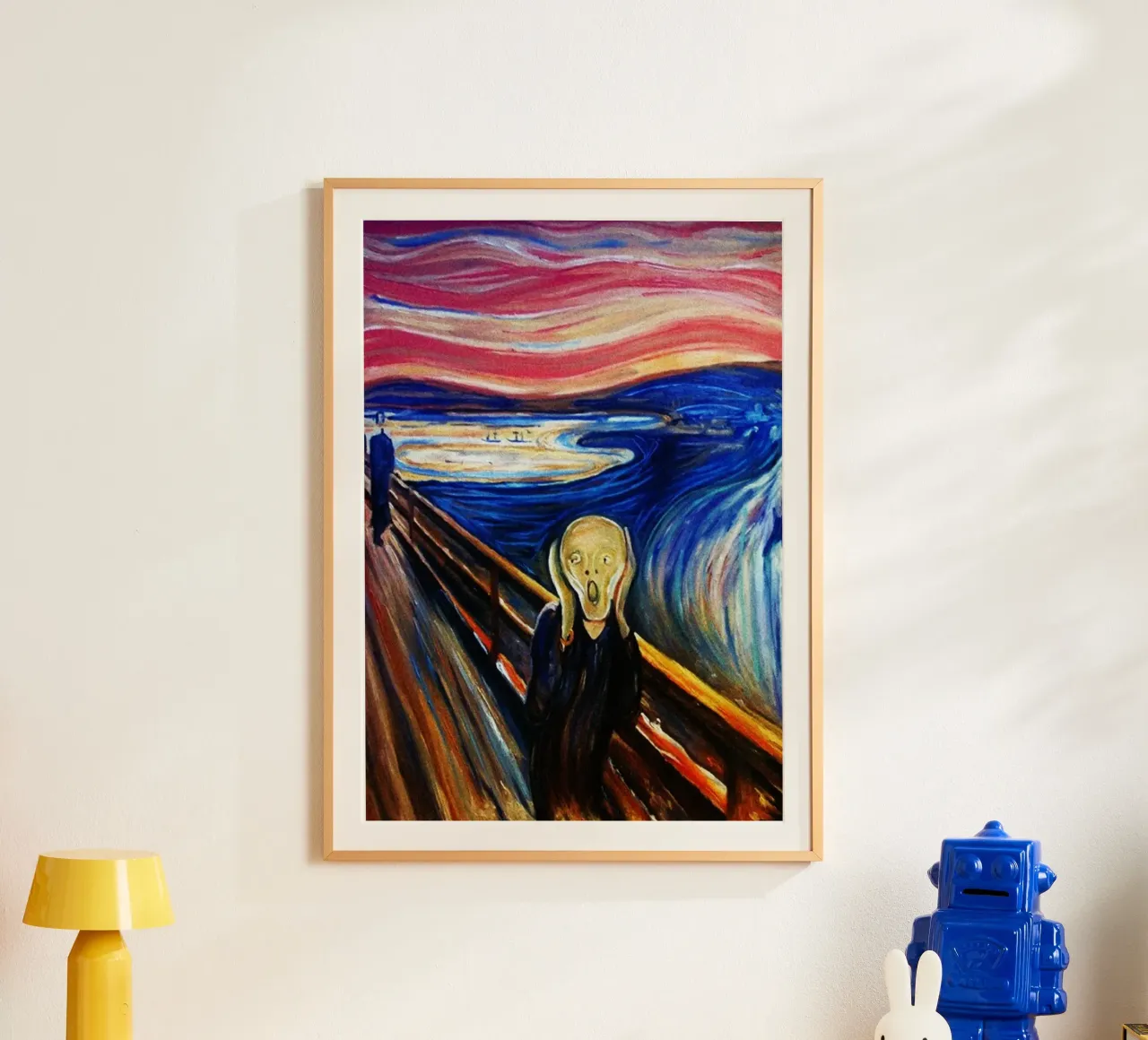 L'urlo acquerello Riproduzione poster con telaio in alluminio da kaiyaraiya