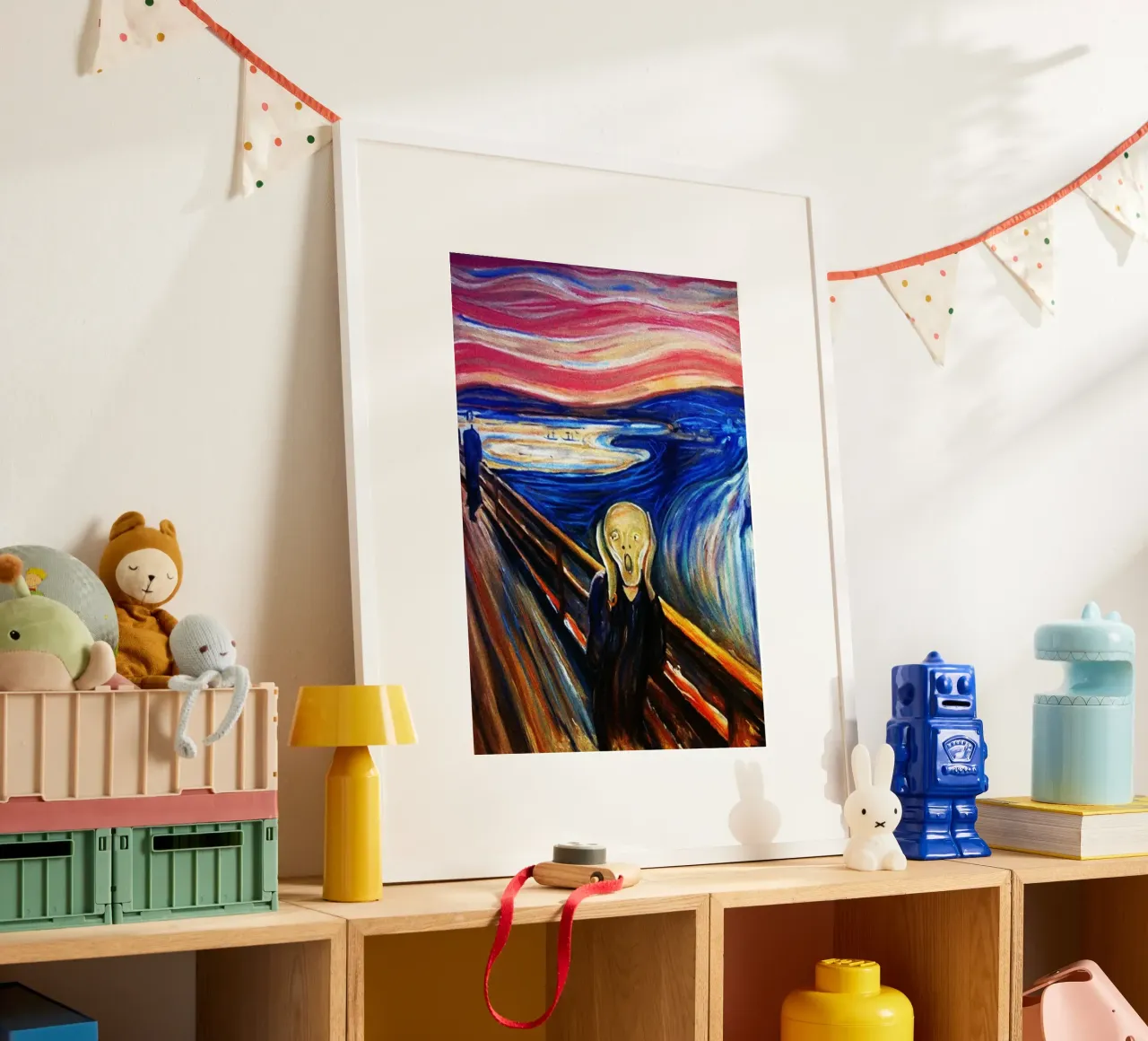 L'urlo acquerello Riproduzione poster con telaio in alluminio da kaiyaraiya