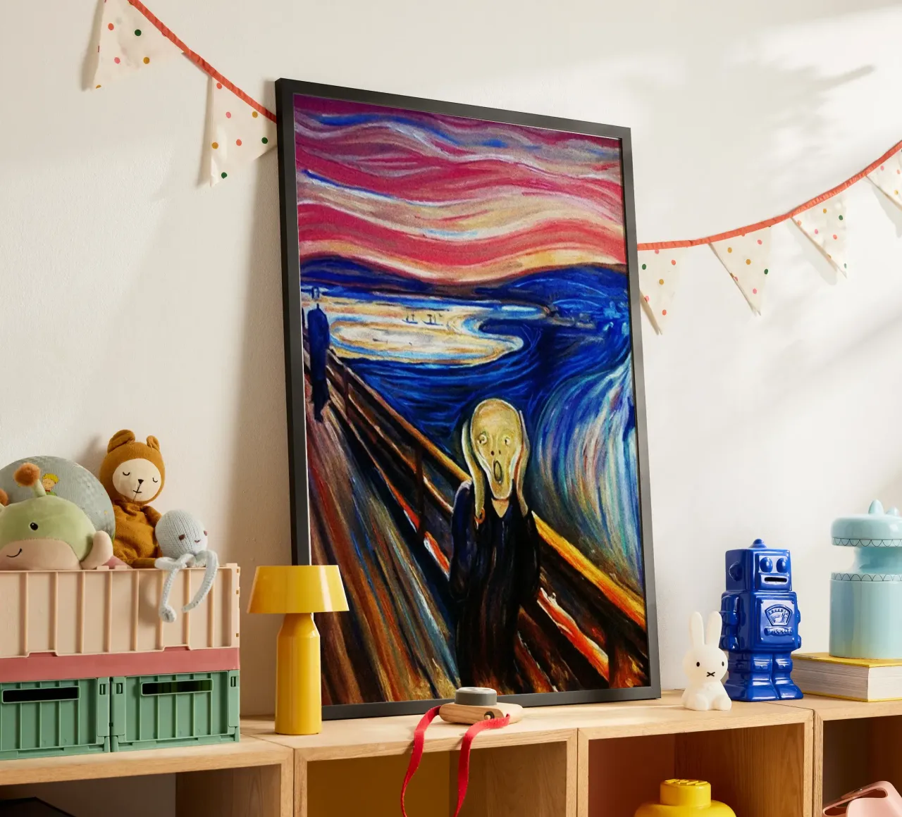 L'urlo acquerello Riproduzione poster con telaio in alluminio da kaiyaraiya