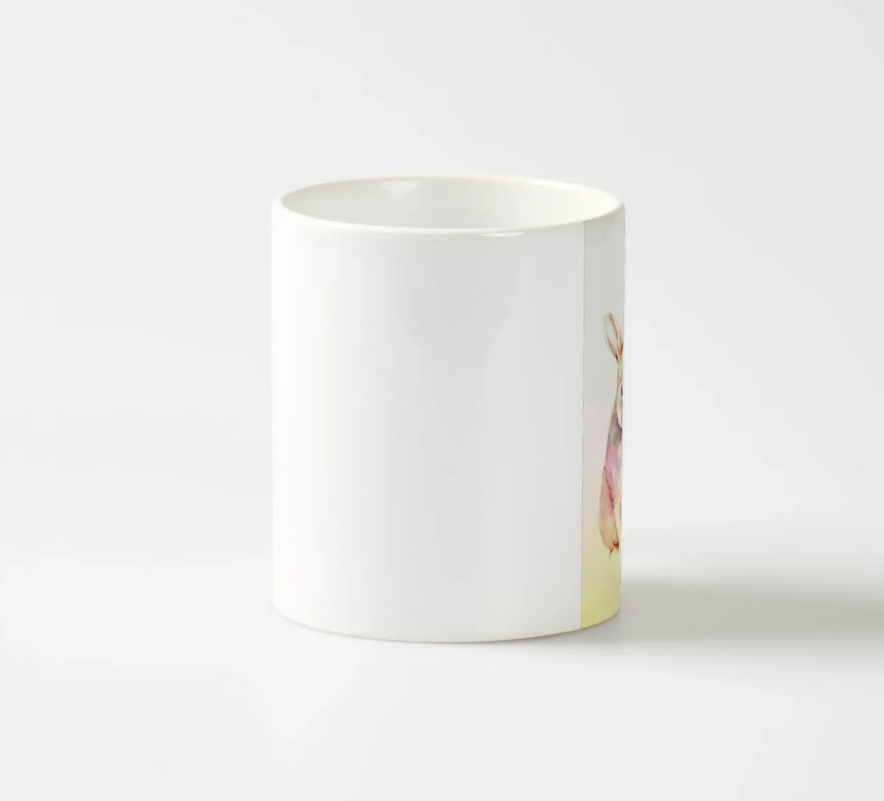 Coppia di conigli all'acquerello tazza in ceramica da kaiyaraiya