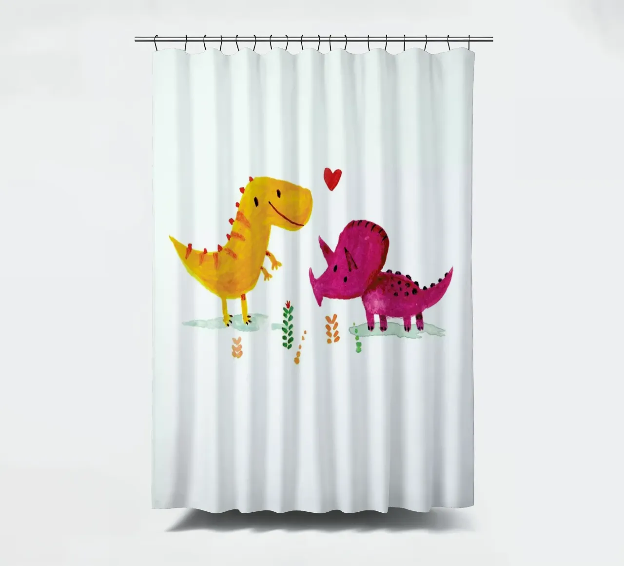 Opposites Attract shower curtain by DinoMike