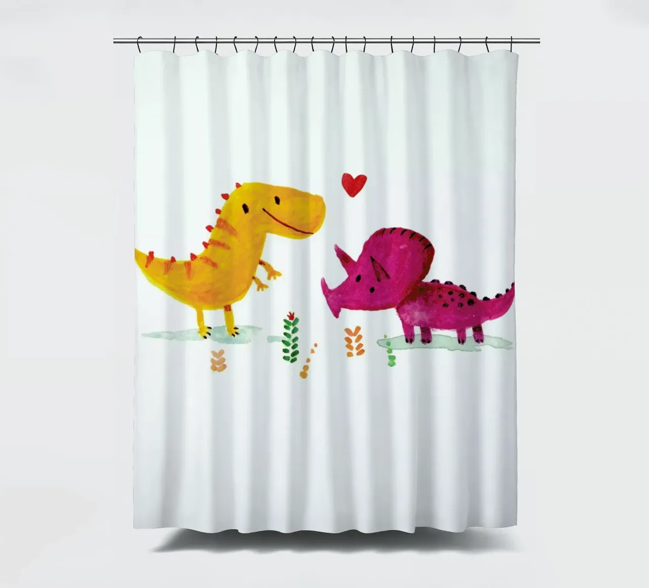 Opposites Attract shower curtain by DinoMike