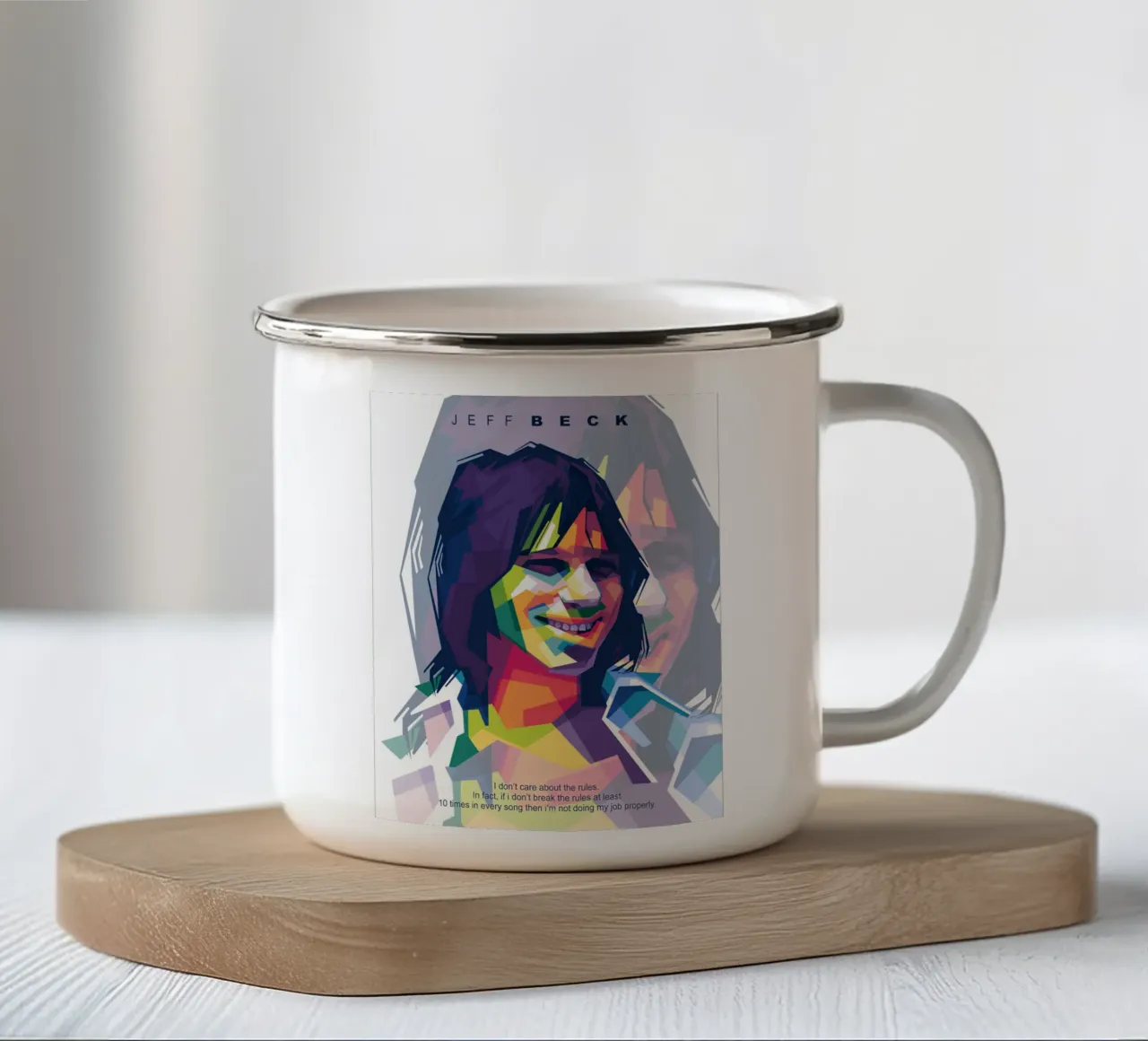 Jeff Beck WPAP tazza in smalto da Alkahfsmart