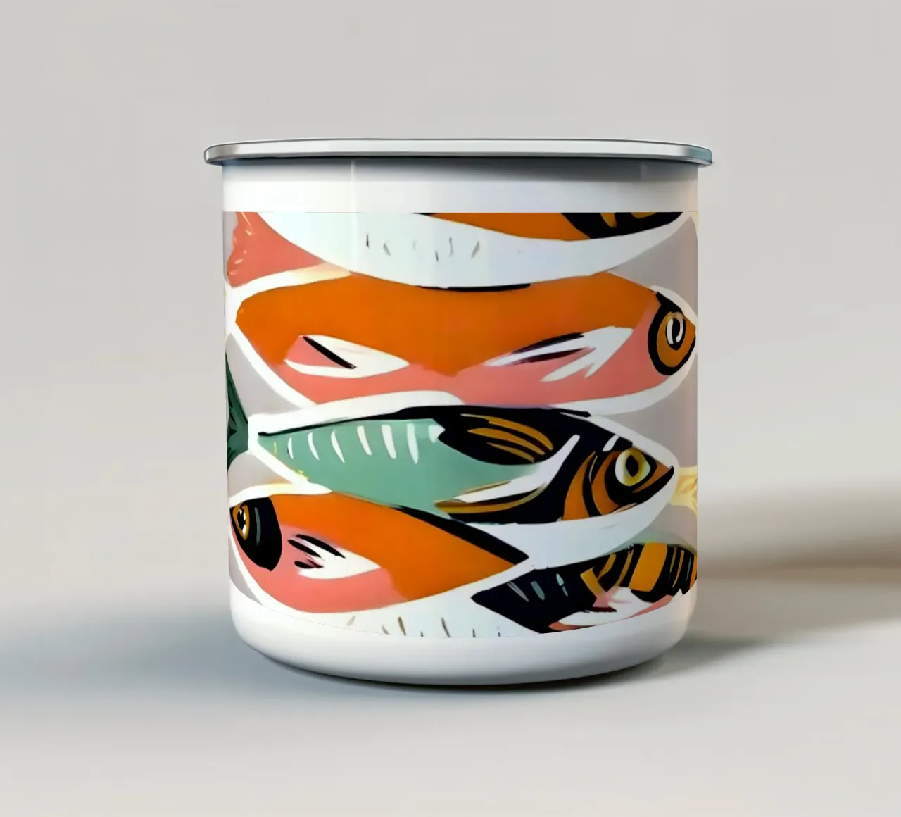 Meetup de Sardinas taza de esmalte de 83oranges