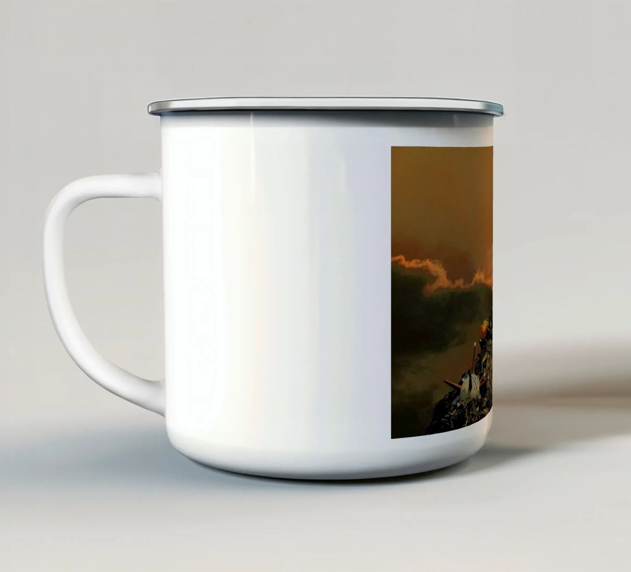 The Sky is Falling tazza in smalto da Jason Brueck