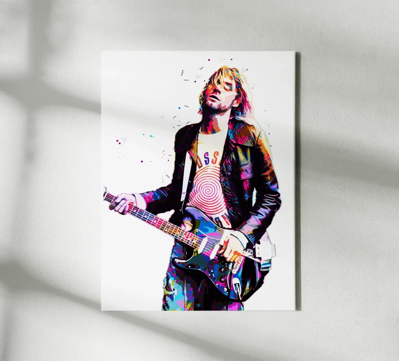 Pop Art of Kurt Cobain canvas with Floater frame by neonartroom