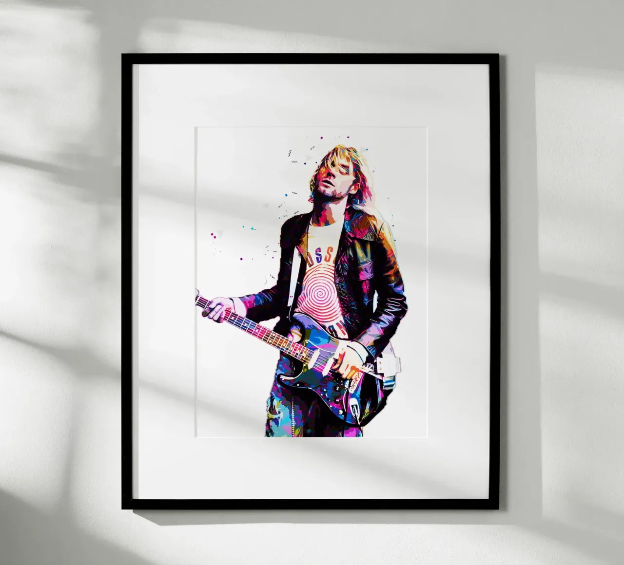 L'arte pop di Kurt Cobain poster con telaio in legno da neonartroom