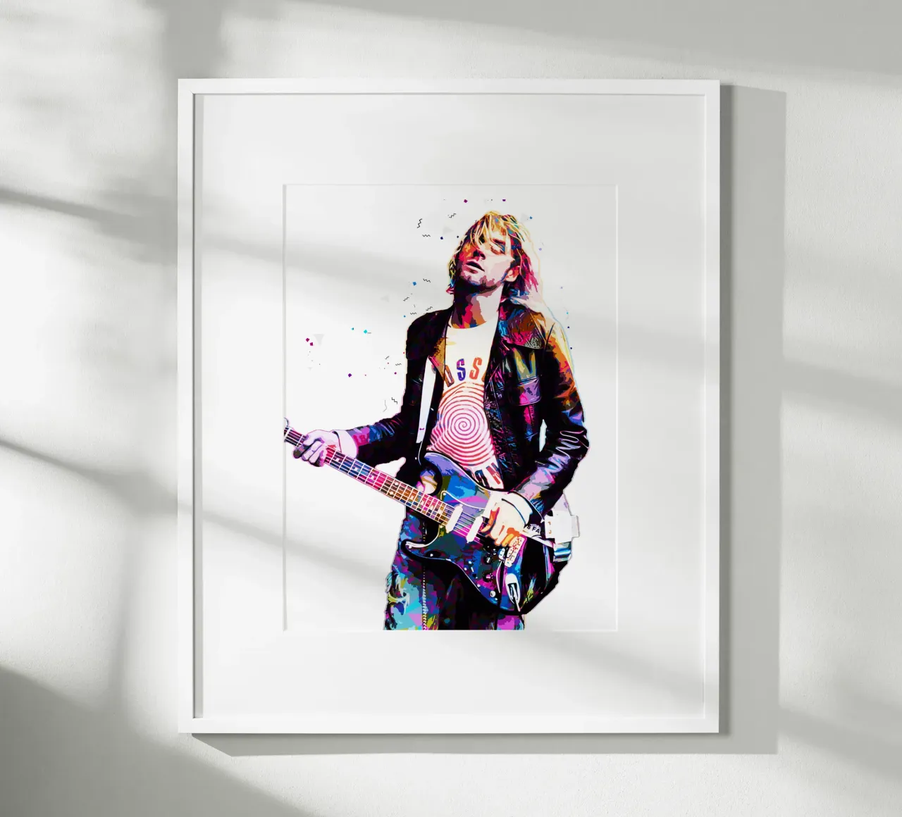 L'arte pop di Kurt Cobain poster con telaio in legno da neonartroom