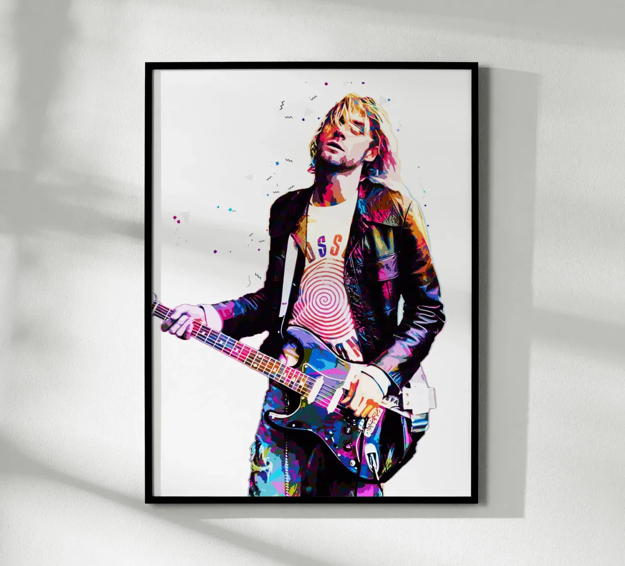 L'arte pop di Kurt Cobain poster con telaio in legno da neonartroom