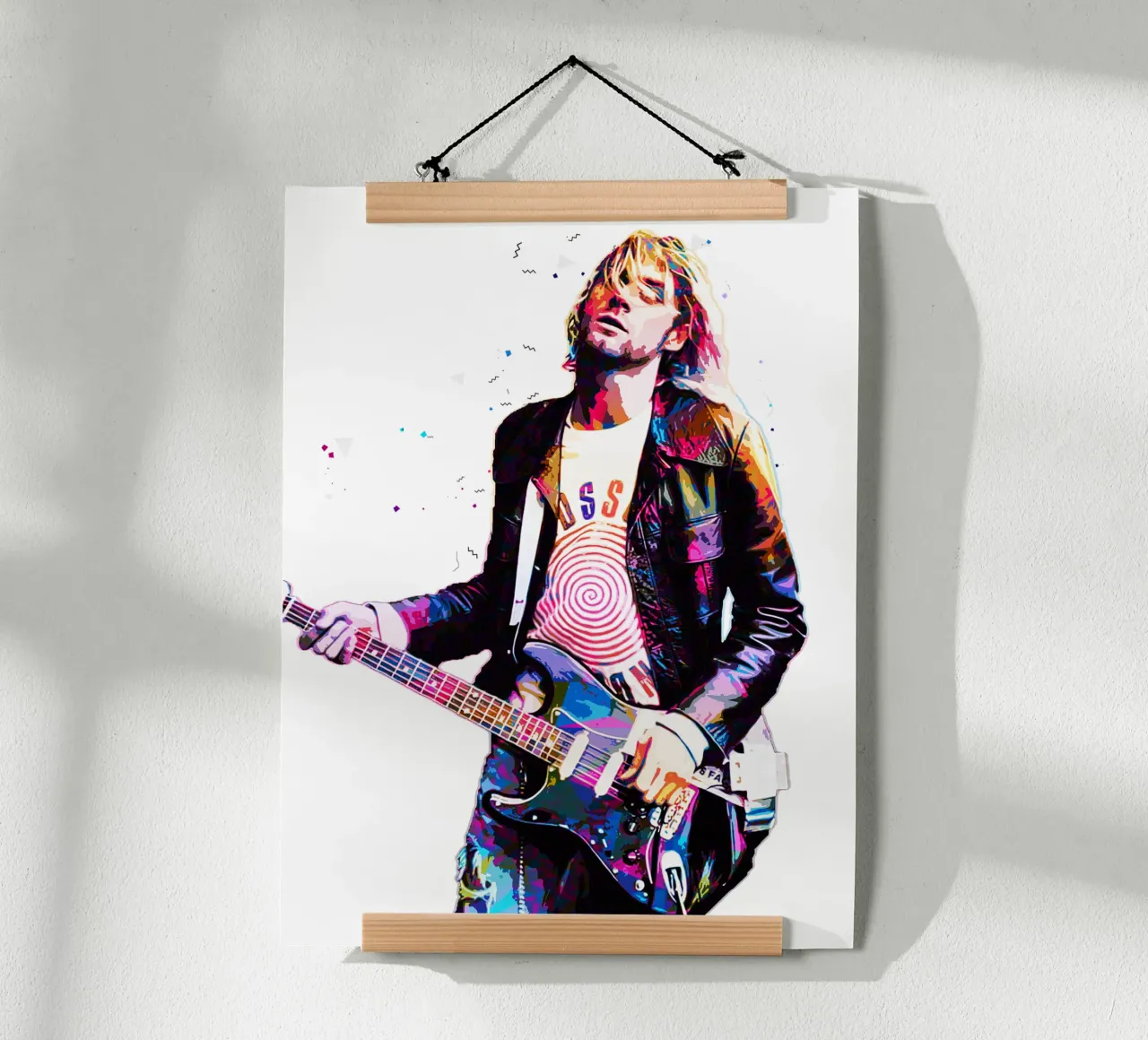 L'arte pop di Kurt Cobain poster con telaio in legno da neonartroom