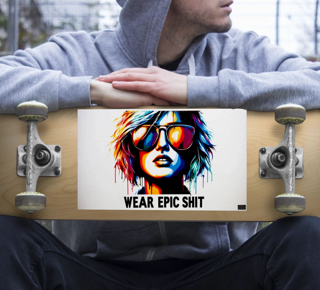 wear epic shit – Stencil, Graffiti & Streetart autocollant de STAN Z.