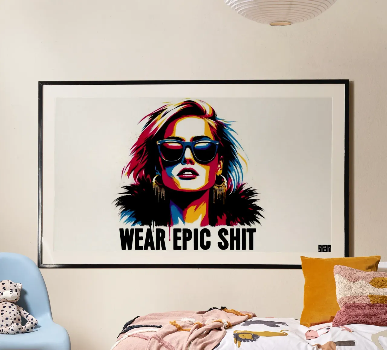 wear epic shit – Stencil, Graffiti & Streetart poster con telaio in alluminio da STAN Z.