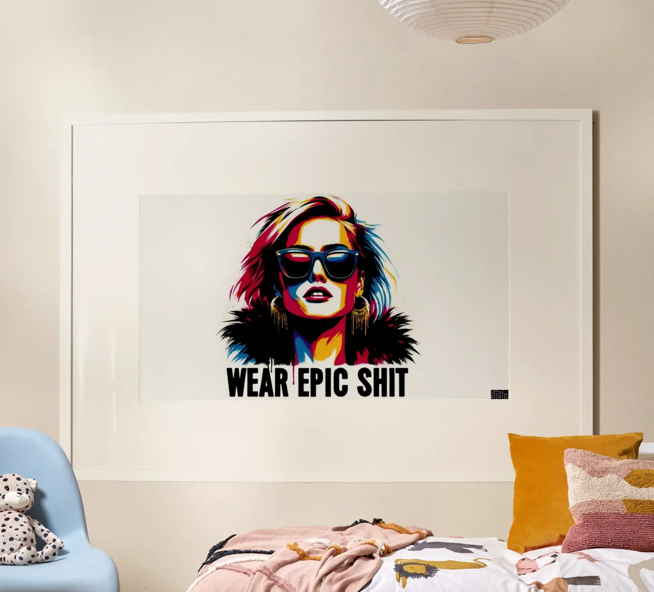 wear epic shit – Stencil, Graffiti & Streetart poster con telaio in alluminio da STAN Z.