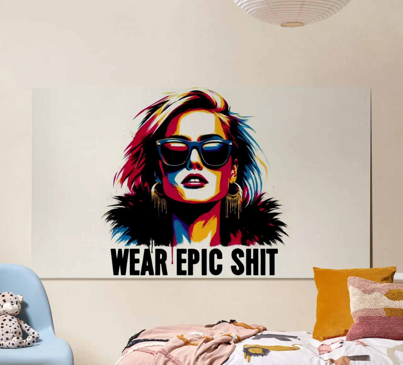 wear epic shit – Stencil, Graffiti & Streetart poster con telaio in alluminio da STAN Z.