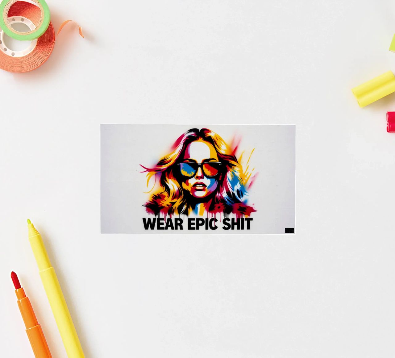 wear epic shit – Stencil, Graffiti & Streetart autocollant de STAN Z.