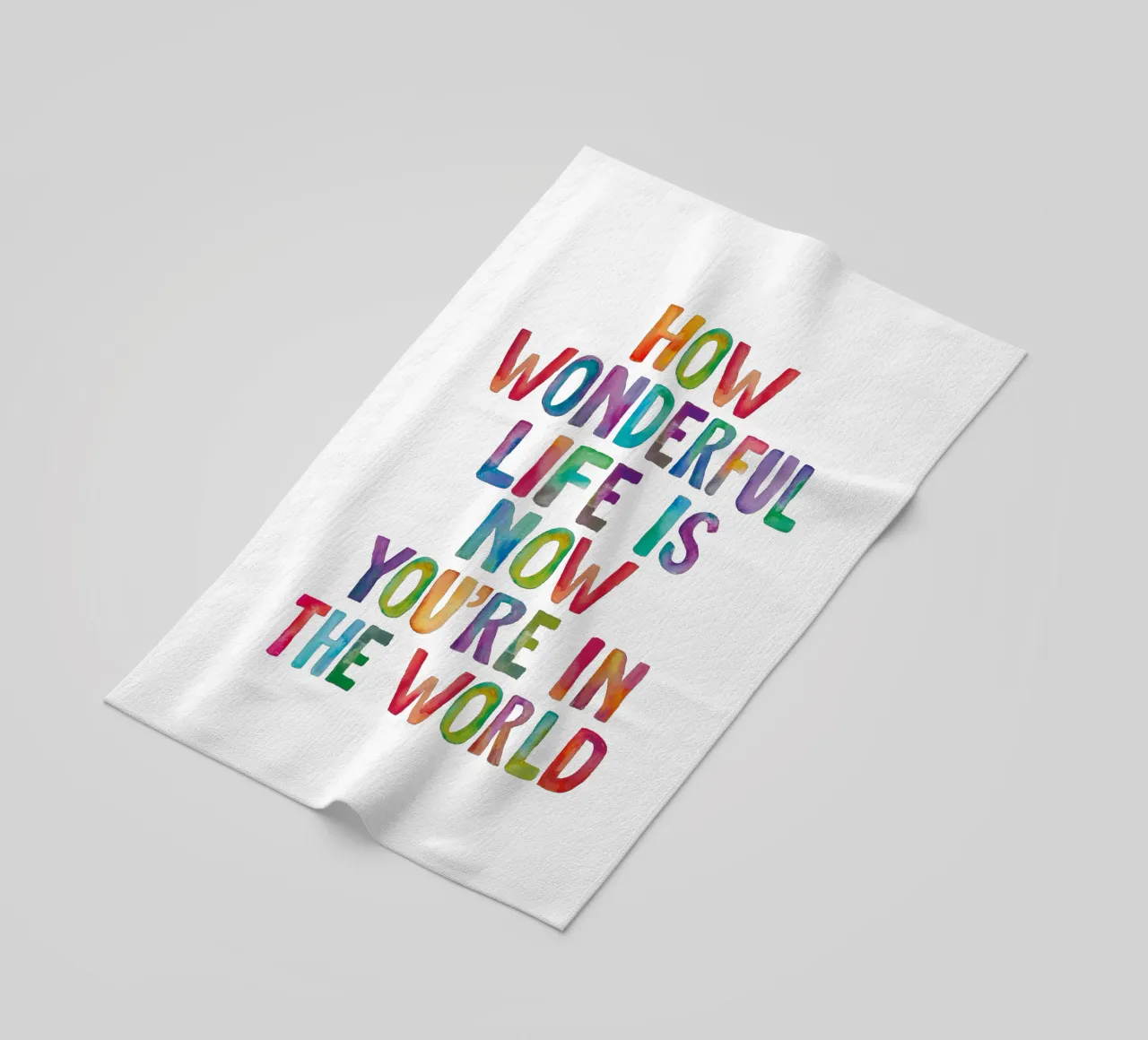 Com'è meravigliosa la vita ora che sei nel mondo Tipo arcobaleno telo mare da THE MOTIVATED TYPE