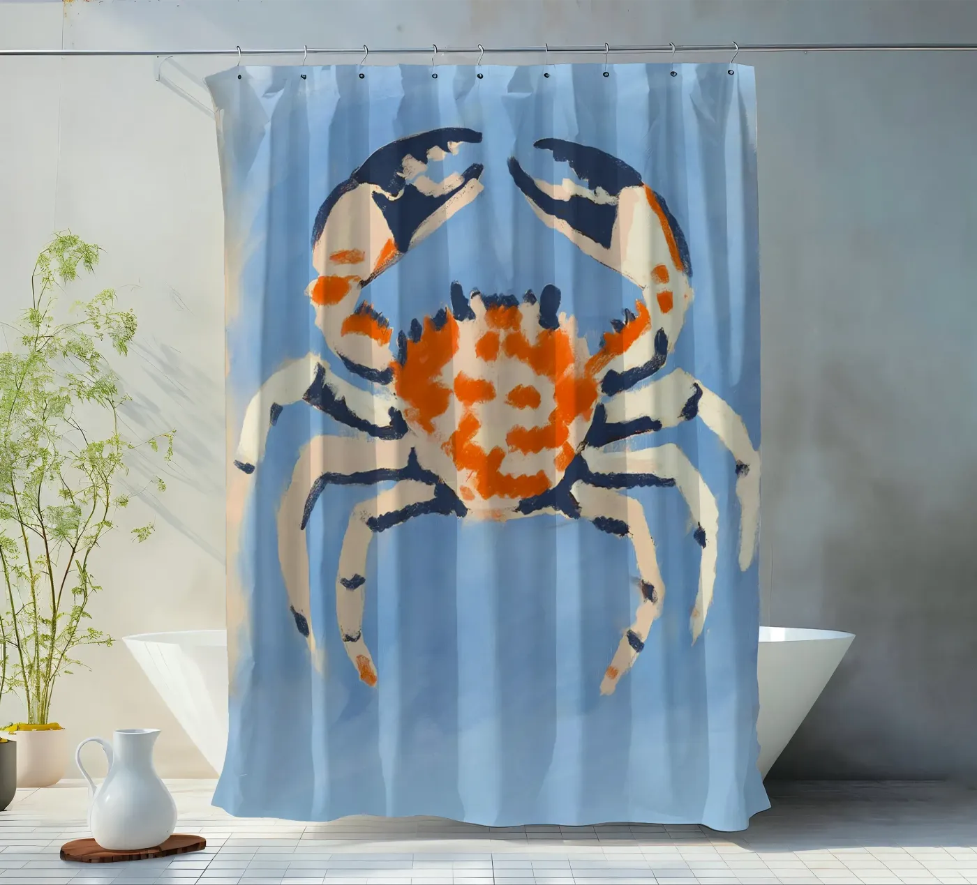 Ruby Crab rideau de douche de treechild