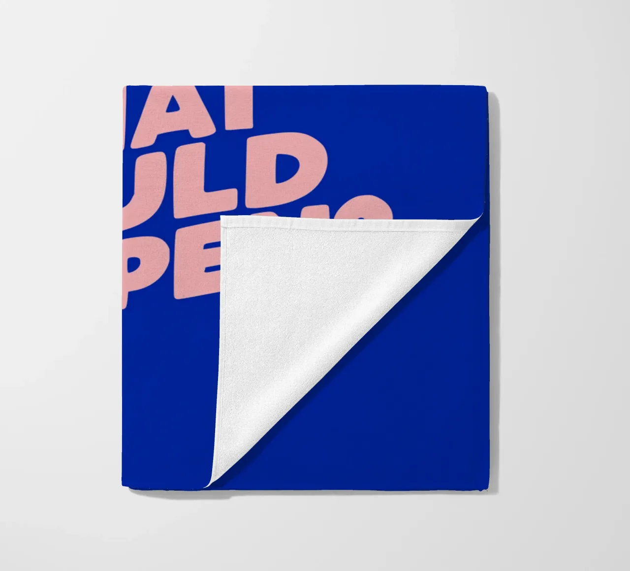 Whats The Best That Could Happen Tipografia di design in blu telo mare da THE MOTIVATED TYPE