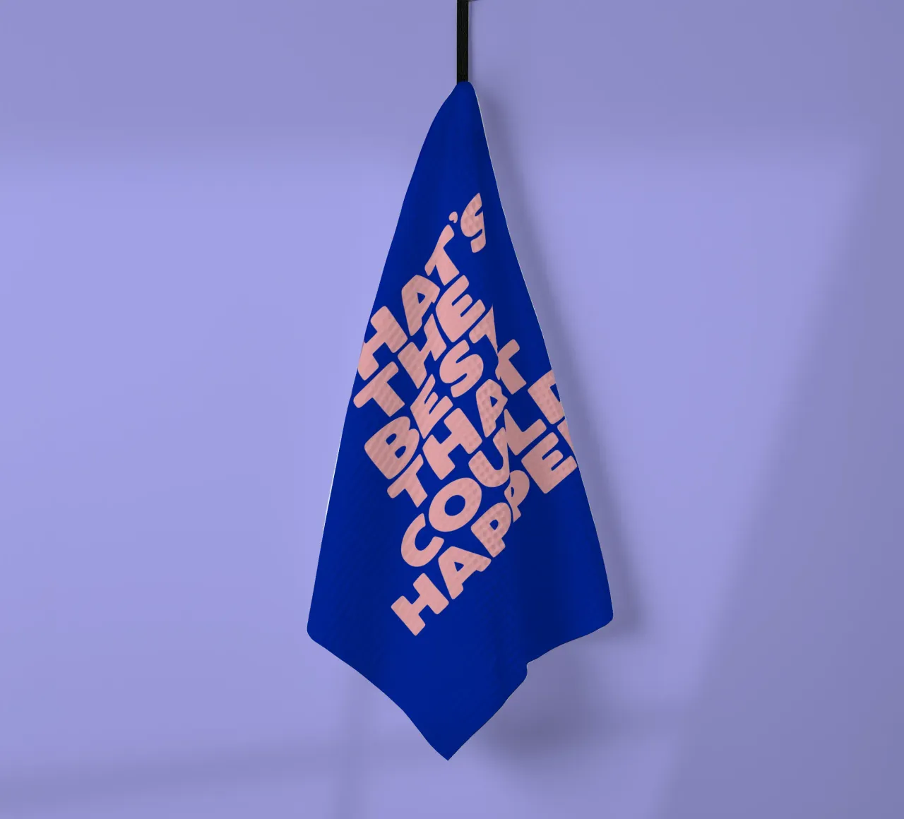 Whats The Best That Could Happen Typographie Design en bleu torchon de THE MOTIVATED TYPE