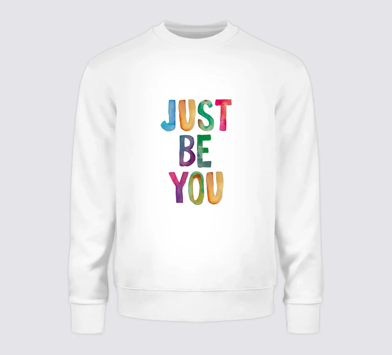 Just Be You - Design tipografico arcobaleno per bambini felpa da THE MOTIVATED TYPE