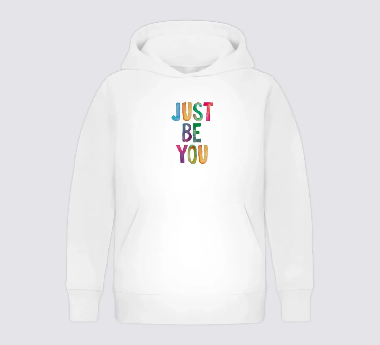 Just Be You - Design tipografico arcobaleno per bambini felpa bambino con cappuccio da THE MOTIVATED TYPE