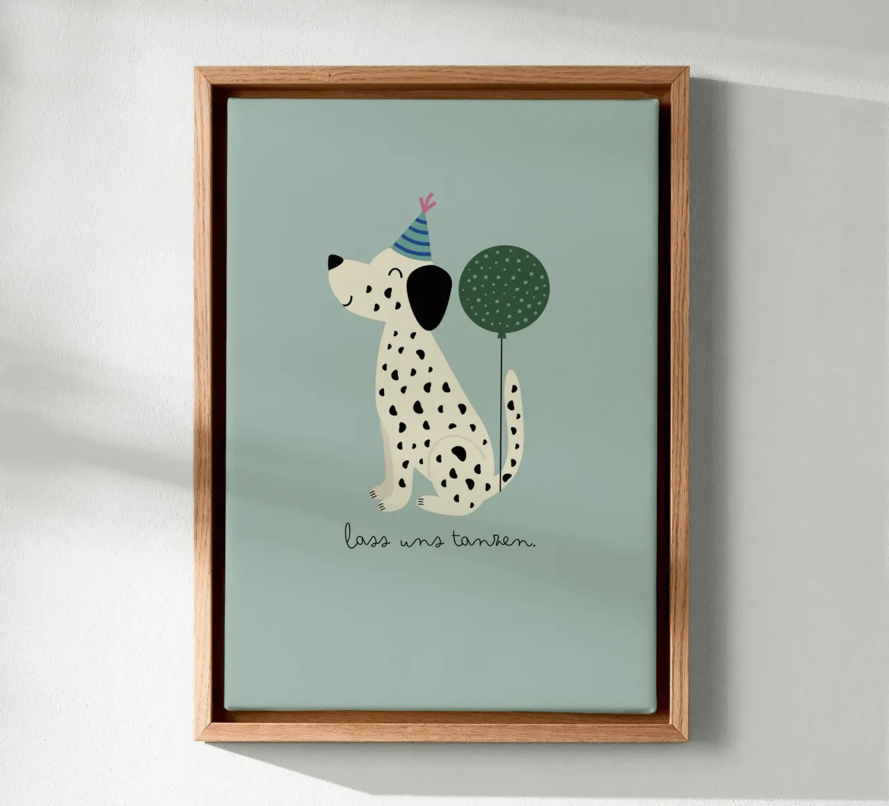 Camera dei bambini, animali, cane 'Let's dance' #colorful tela con Cornice a cassetta da Raum & Schön